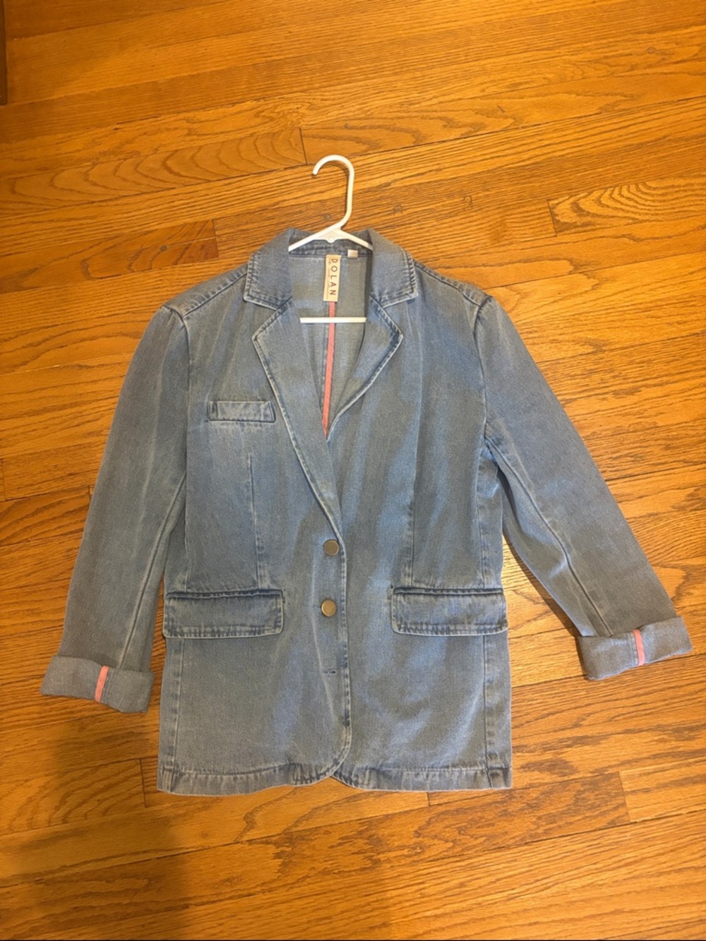 Dolan Denim Blazer Jacket in Light Blue